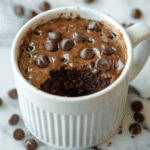 3 Ingredient Protein Powder Mug Cake (So Easy, So Good) 5 3 ingredient protein powder mug cake freshly microwaved in a mug