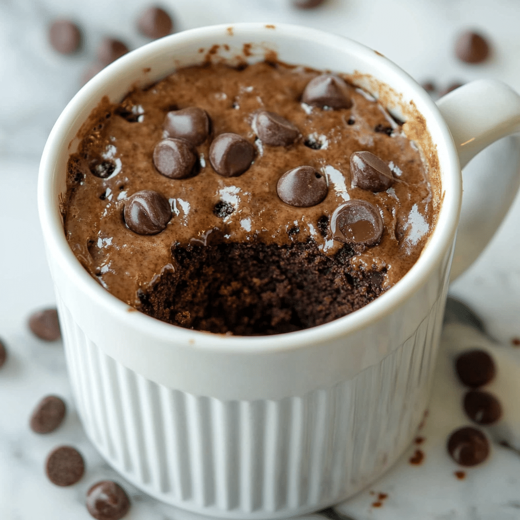 3 Ingredient Protein Powder Mug Cake (So Easy, So Good) 4 3 ingredient protein powder mug cake freshly microwaved in a mug