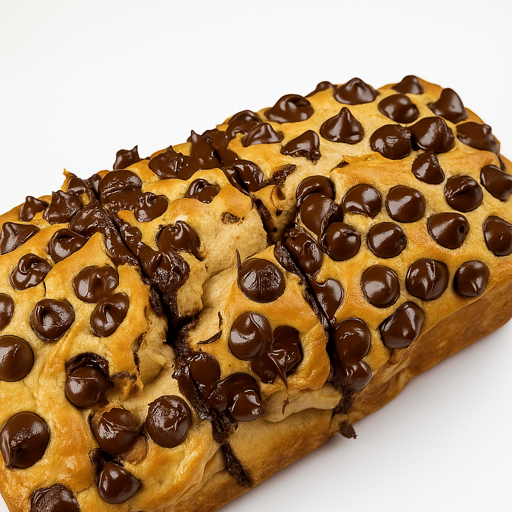 How to Make Healthy & Delicious High Protein Reese’s Bread 4 Full loaf of high protein Reese’s bread with chocolate chips