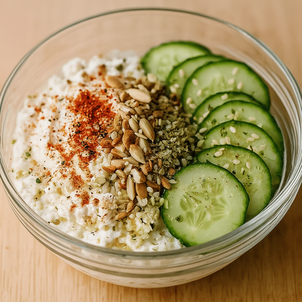 Cottage Cheese Breakfast Bowl – Easy Sweet + Savory Recipes 14 keto cottage cheese breakfast bowl cucumber seeds