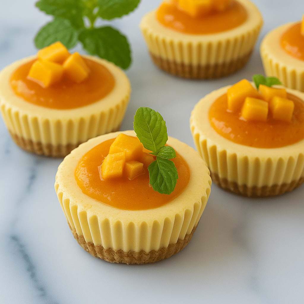 The Best Mango Protein Mini Cheesecakes For Healthy Snacking 4 mango protein mini cheesecakes