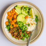 Hot Honey Cottage Cheese Bowl – The Viral TikTok Recipe You Need to Try 5 Hot honey cottage cheese bowl with sweet potatoes, ground beef, jalapeños, and avocado